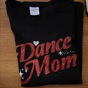 Port and Company Black Tee with Red Glitter Design